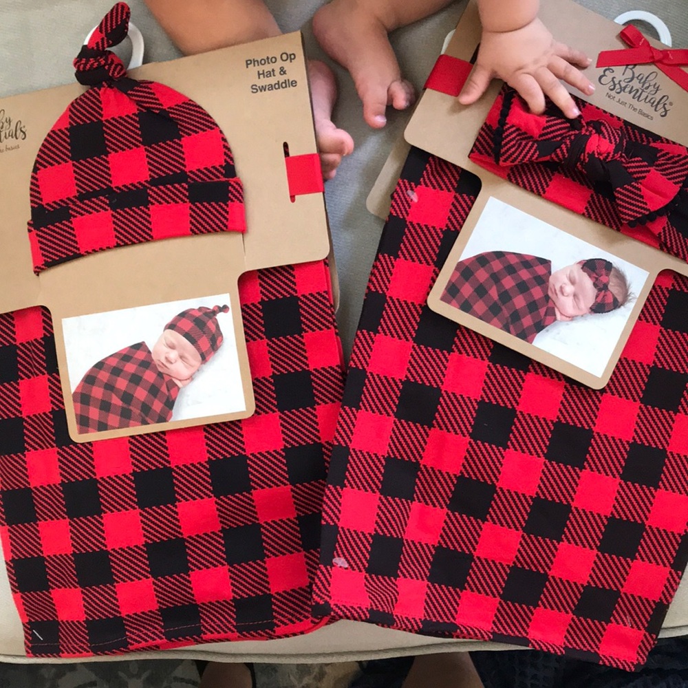 NEW Boy and Girl Christmas/Holiday swaddle sets